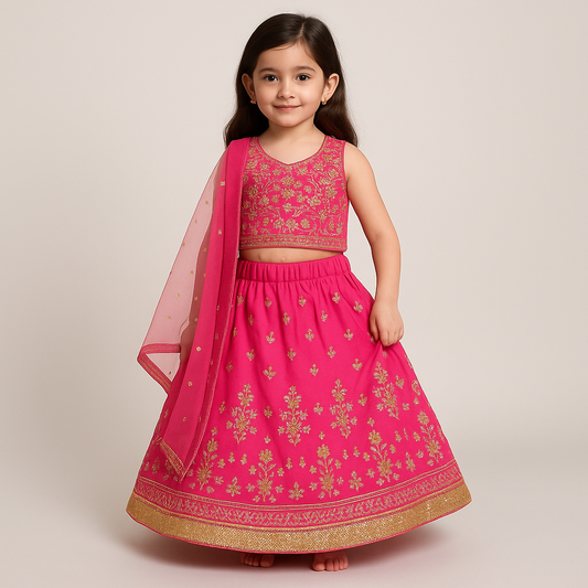 Girls Lehenga Choli (0–14 Years) | Festive & Wedding Wear for Kids