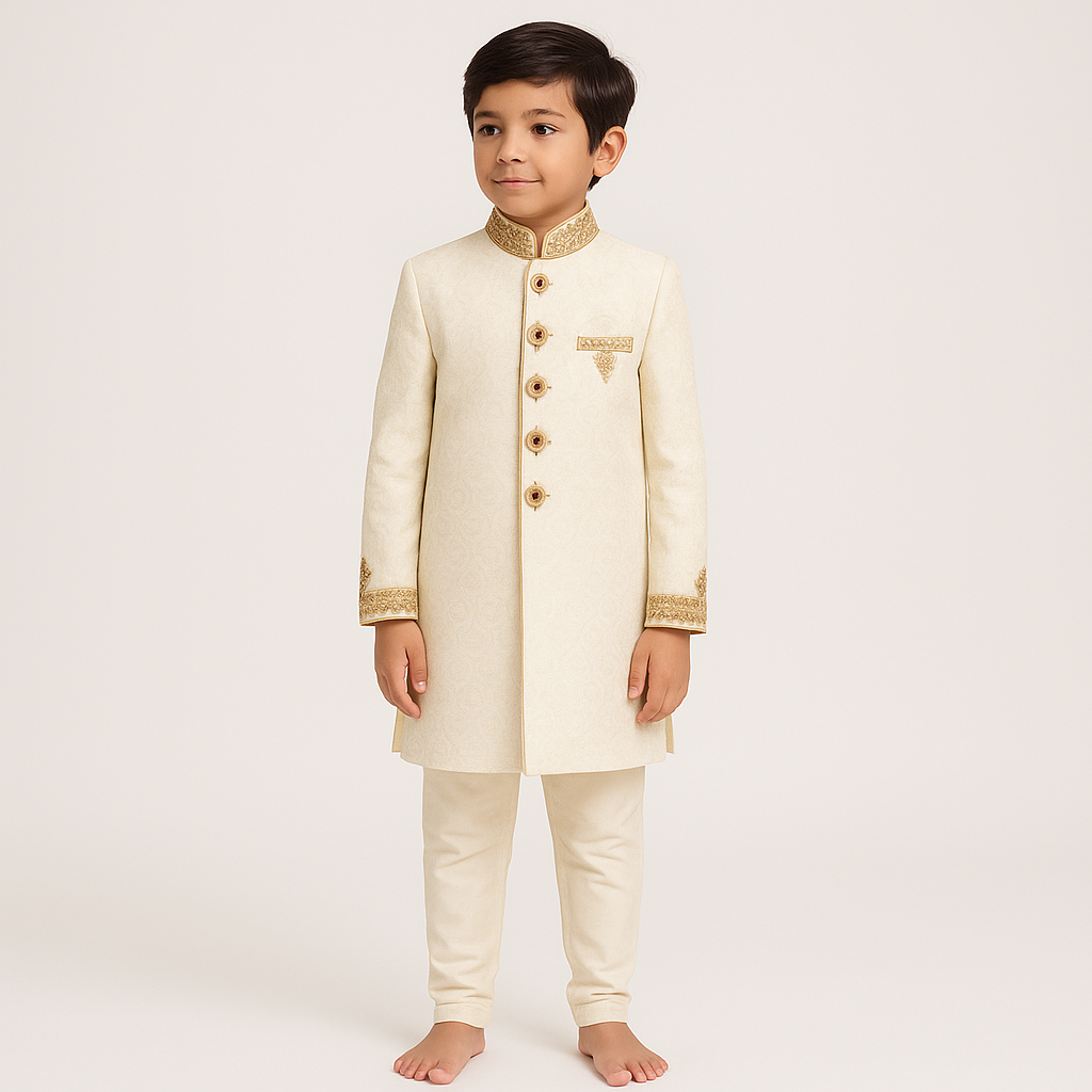 Boys Sherwani Set (0–14 Years) | Festive & Wedding Kidswear by GulBano