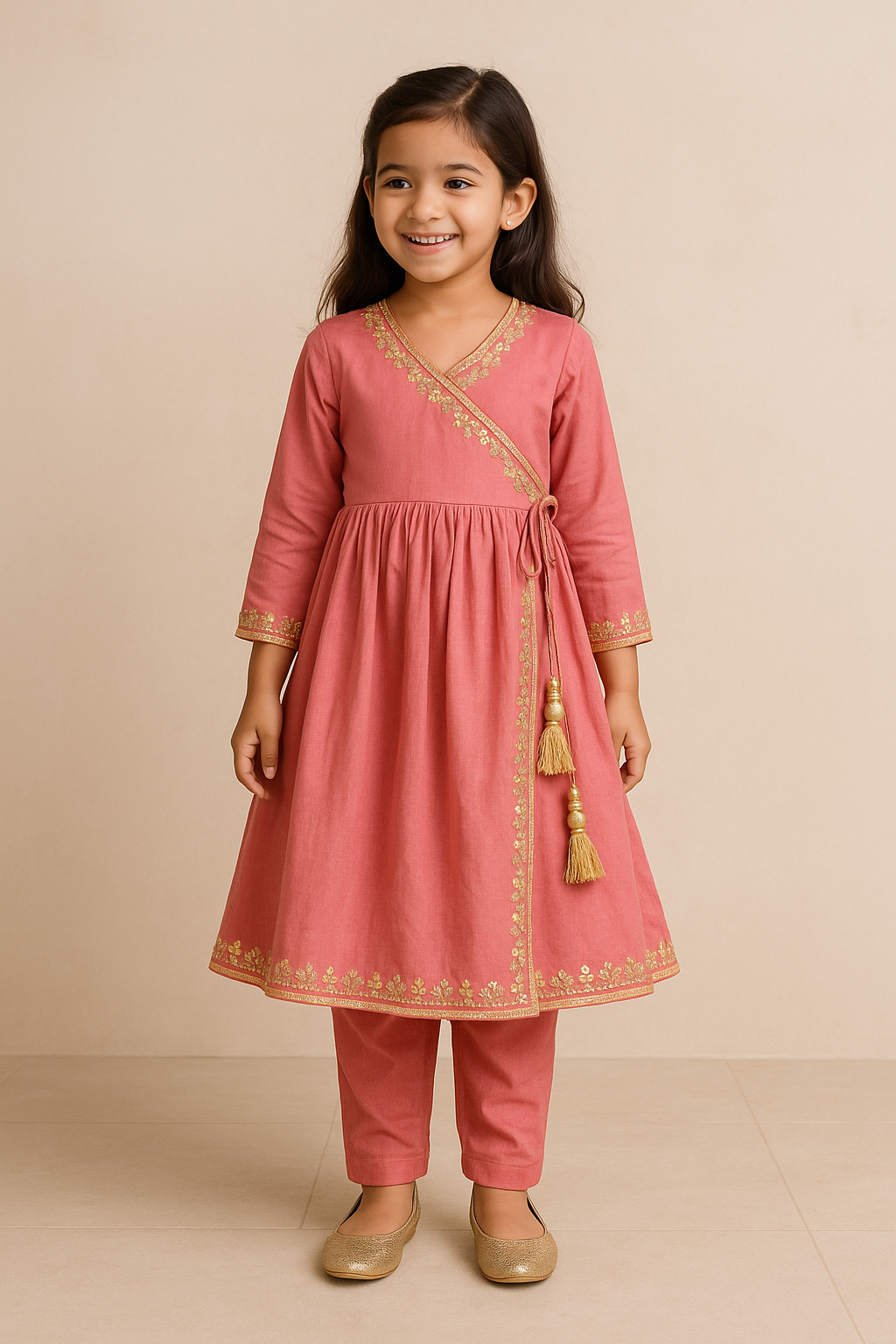 Girls Angrakha Style Dresses (0–14 Years) | Traditional & Festive Kidswear