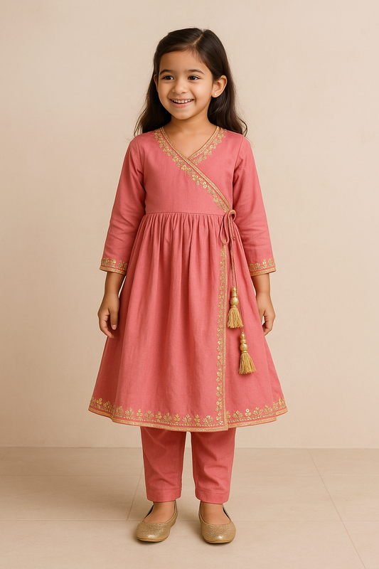 Girls Angrakha Style Dresses (0–14 Years) | Traditional & Festive Kidswear