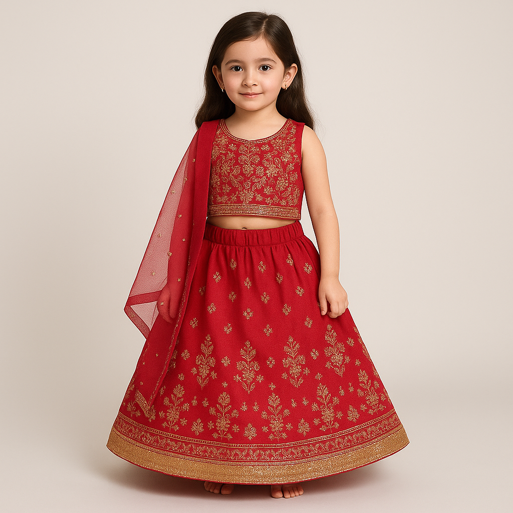 Girls Lehenga Choli (0–14 Years) | Festive & Wedding Wear for Kids
