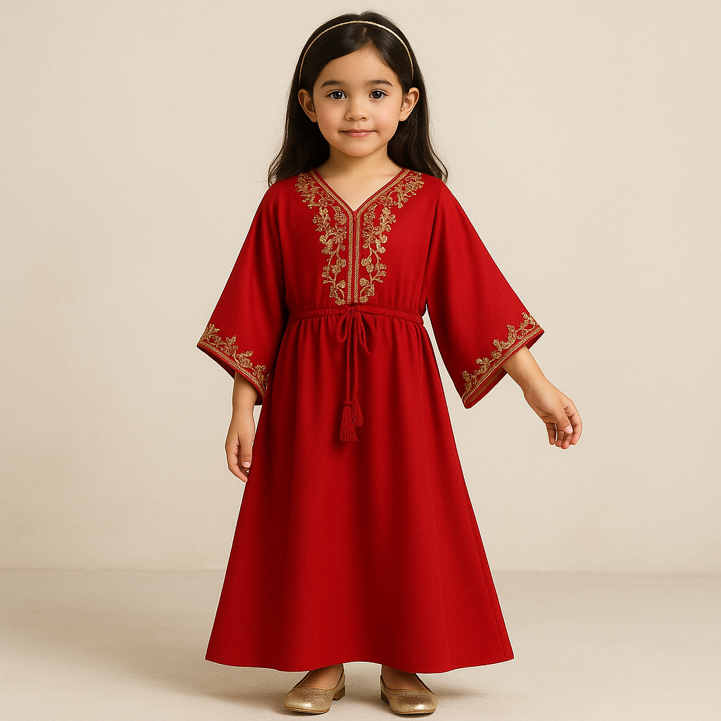 Girls Kaftan / Abaya Dress (0–14 Years) | Modest Islamic & Arabic Kidswear